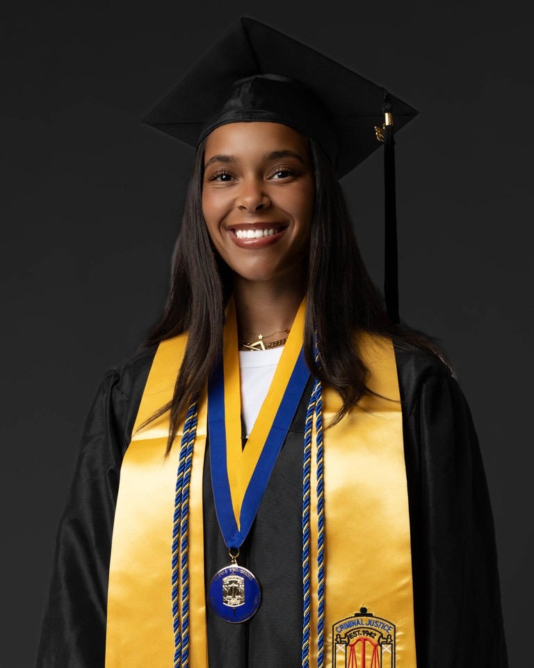 Studio graduation portrait with honors